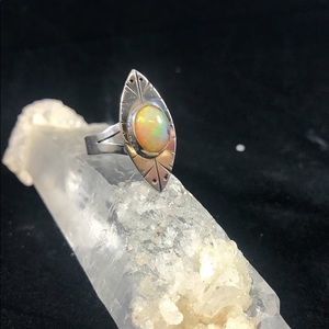 Australian Opal Silver Ring